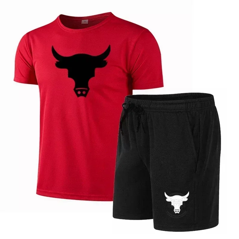 야외 달리기 피트니스 신축성 있는 투피스 세트, 통기성 메쉬 패션 티셔츠 반바지 세트, 사이클링 조깅 훈련복 S-4XL  Best5