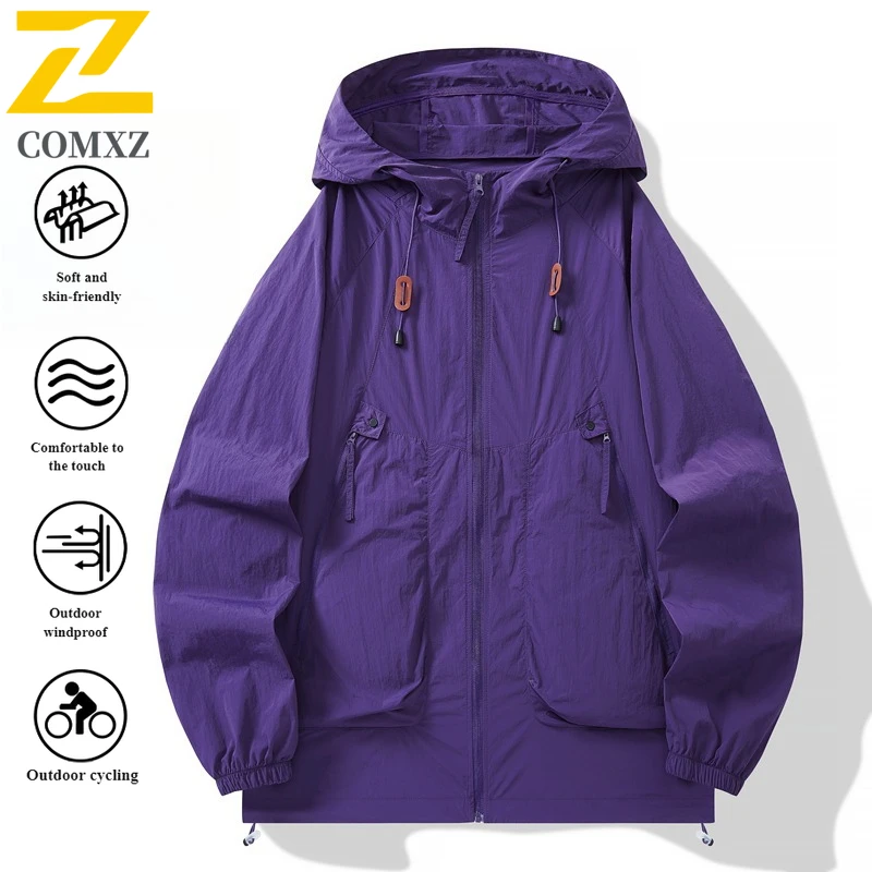 Summer UV Protection Hooded Jacket Unisex UPF50+ Ultra Thin Ice Silk Fishing Skin Coat with Quick-Dry Technology Outdoor Sports