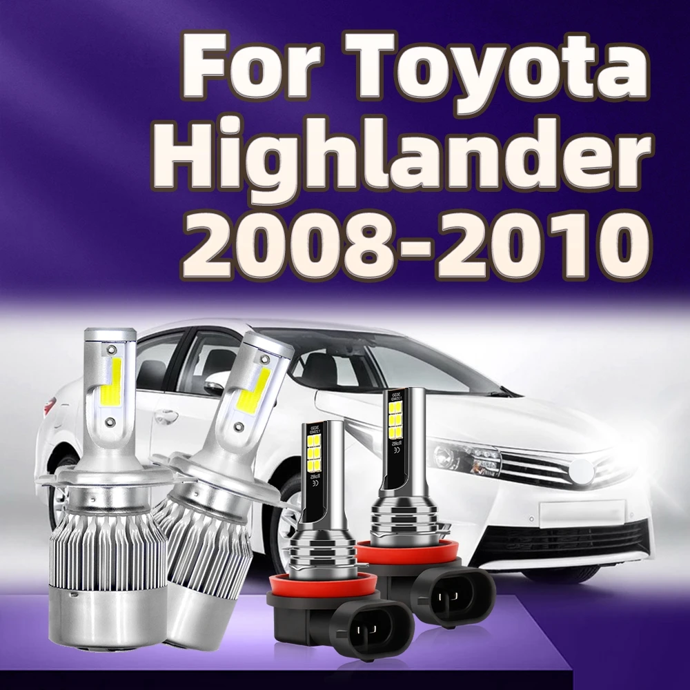 

4 шт., лампы для фар 100 лм H4 6000 Вт, H11, 2008 к