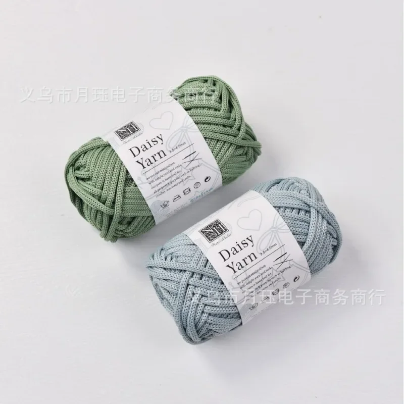 38m/100g 4mm Round Stranded Yarn Hollow Rope Pearl Cotton Yarn,Handmade DIY Material Rope Polyester Dyed Crochet Thread 40 Yards 3