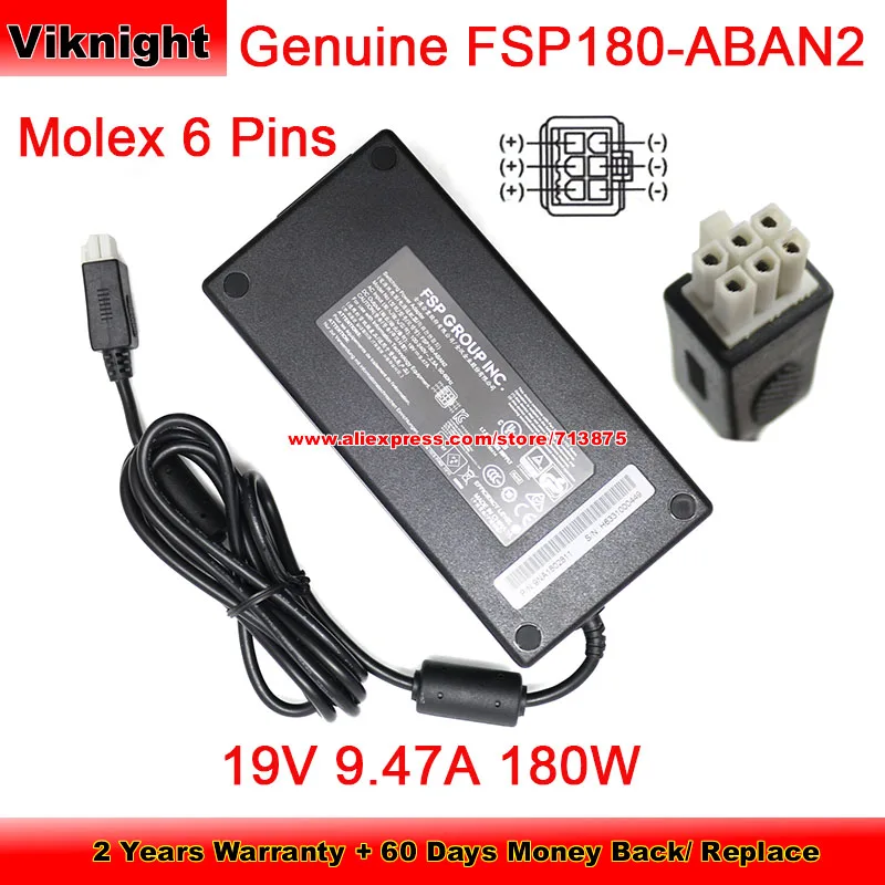 

Genuine FSP180-ABAN2 AC Adapter 19V 9.47A 180W Charger for FSP 9NA802811 with Molex 6 Pins Tip Power Supply