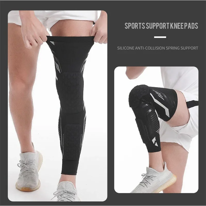 1PC Adult Knee Braces, Crashproof Knee & Calf Pads, Thigh Compression Leg Sleeves Protection for Youth Adults Basketball Running