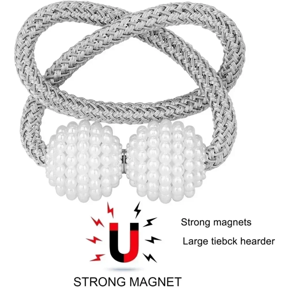 Pearl Magnetic Curtain Clip Curtain Holders Tie Back Buckle Clips Hanging Ball Buckle Tie Back Decor Accessories