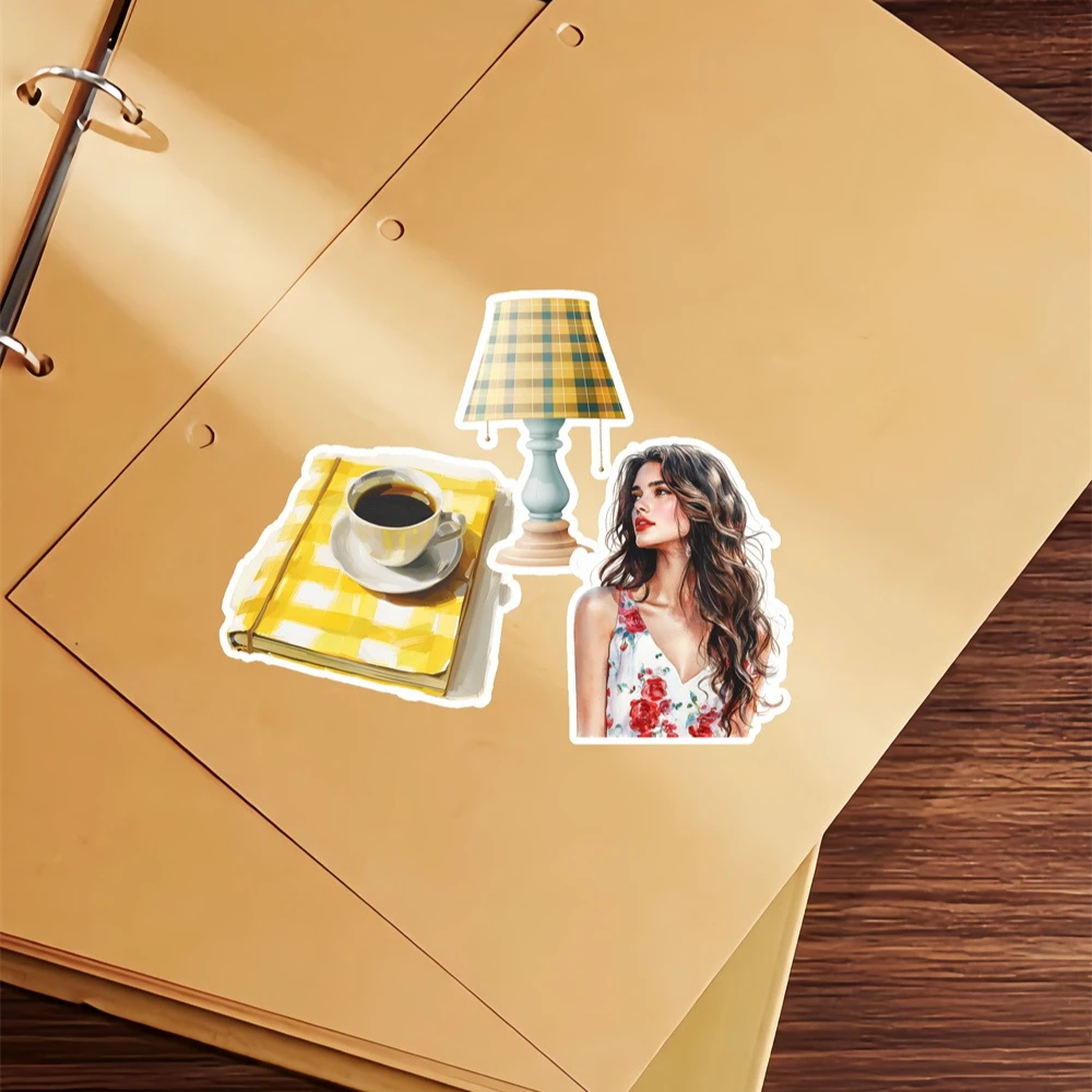19개 귀여운 빈티지 런던 영국 패션 소녀 스티커 핸드북 캐릭터 인스 윈드 DIY 사진 앨범 휴대폰 저널링