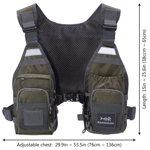 Chaleco de pesca con mosca Bassdash FV08: comodidad, versatilidad y durabilidad para los pescadores