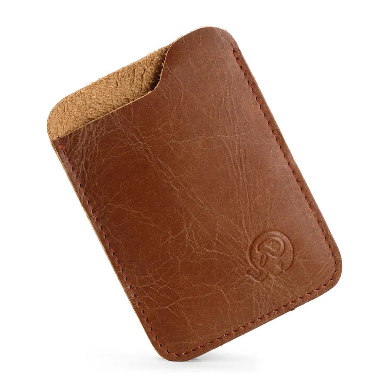 Leather Wallet Card Holder Slim Minimalist Leather Card Holder Wallet Credit Card Leather Case Sleeves fit for 3 to 5 cards