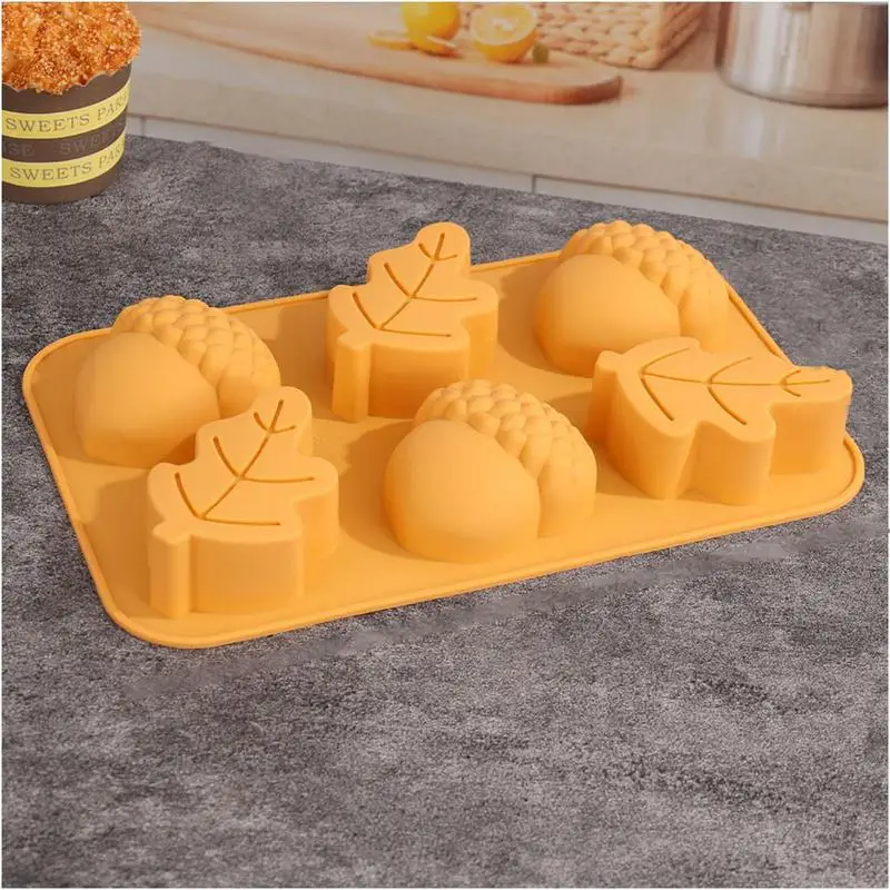 Pumpkin Silicone Mold For Soapss 6 Cavity Autumn Silicone Molds For Baking Harvest Theme Chocolate Fondant Mold Candy Molds