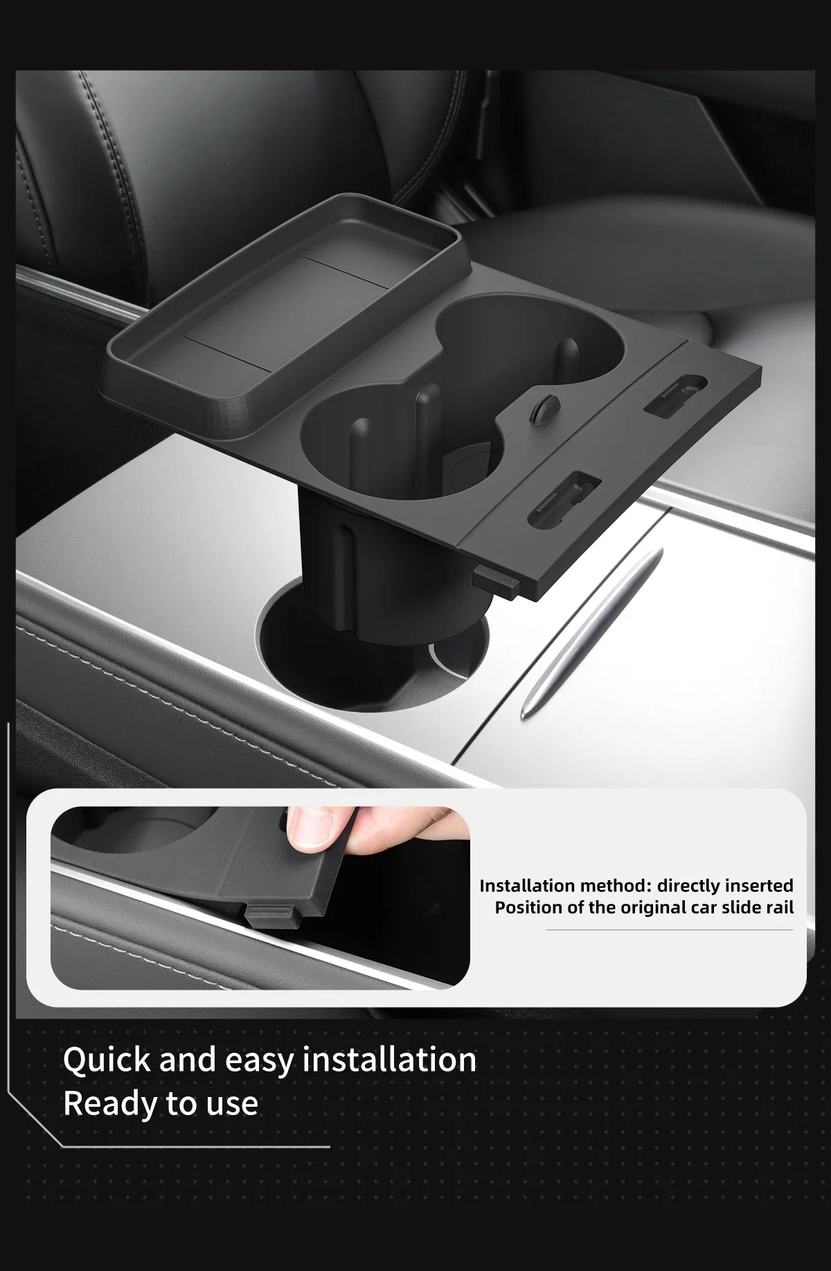 For Tesla Model 3 2021-2023 & Model Y 2021-2024 Silicone Cup Holder Non-Slip Ce