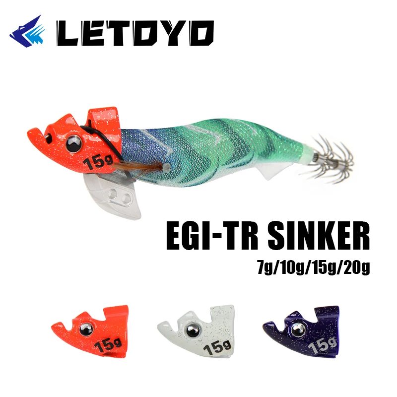 

LETOYO 2PCS Luminous EGI Sinker Increase Squid Jigs Weight Fishing Lures Accessories Tackle For Squid Cuttlefish Octopus Fishing