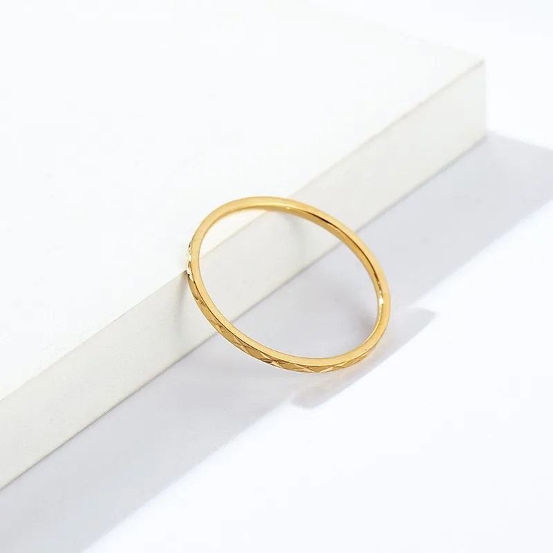 1mm Thin Stackable Ring Stainless Steel Faceted Knuckle Midi Ring for Women Girl Size 3-10 6