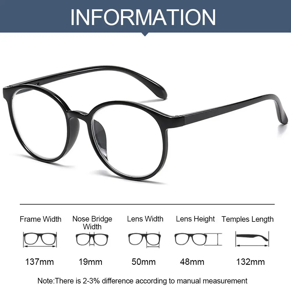Fashion Myopia Glasses For Women Men Optical Spectacles Vision Care Eyeglasses Round Frame Eyewear - 3