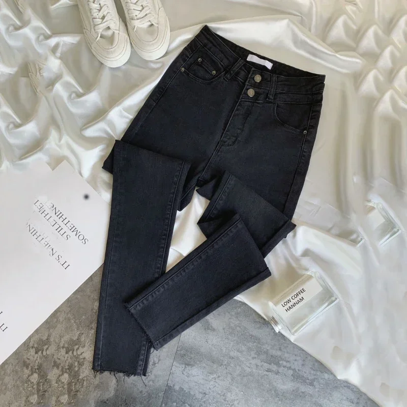 

Skinny Pants for Woman with Pockets Trousers Black Women's Jeans High Waist Shot Slim Fit Fitted Good Quality Office Top Selling