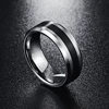 BONLAVIE 8mm Tungsten Carbide Ring Men's Ring Brushed Finish and Black Center Beveled Edge Size 5 to 14 Wedding Engagement Ring 4