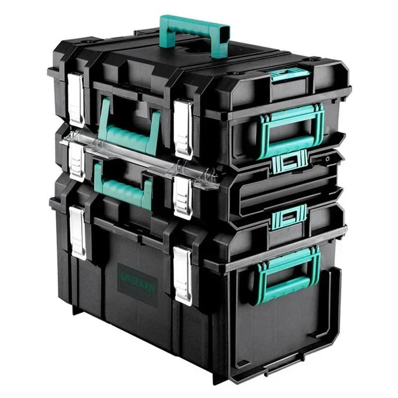 Large Hard Case Tools Organizer Box Multifunctional Waterproof Suitcase Portable Stackable Tool Storage Boxes Transport Case 6