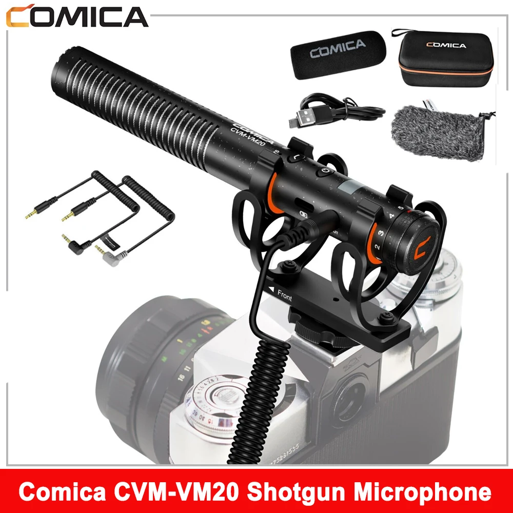 Беспроводной микрофон Comica CVM-VM20 2,4G для смартфонов, DSLR-камер, видеокамер, планшетов, интервью, видеозаписи