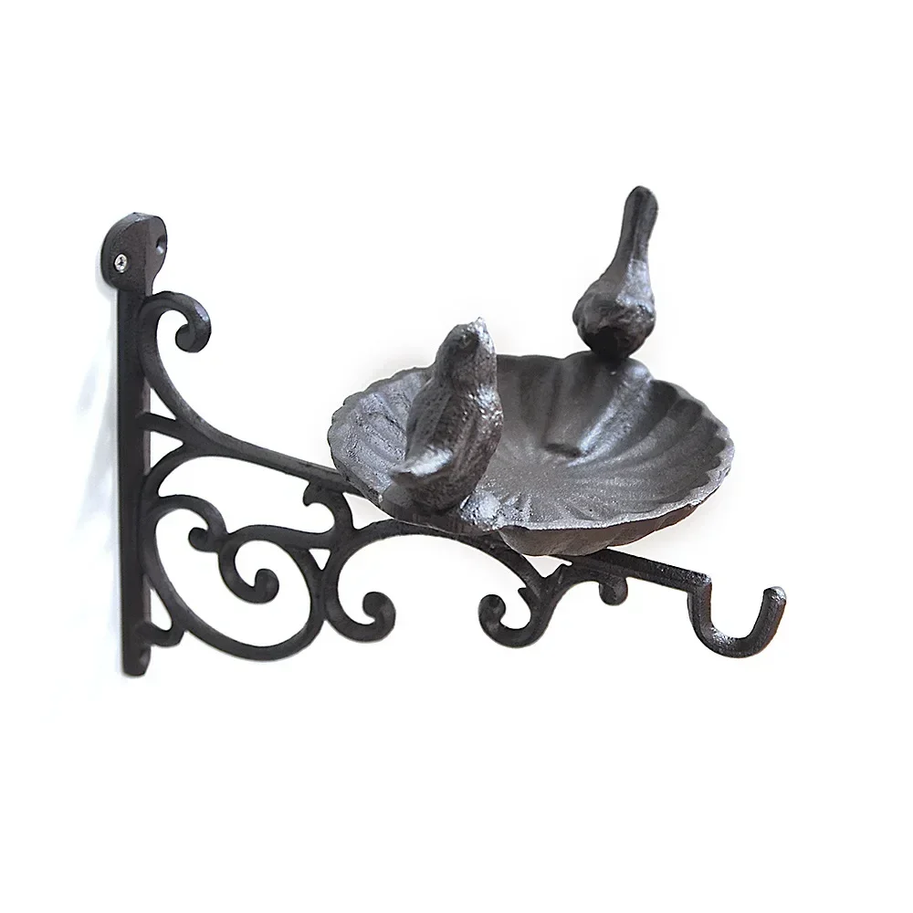

Courtyard Wall American Outdoor Basin Cast Garden Iron Food Hanging Bird Decoration Hook Blue Country Wrought