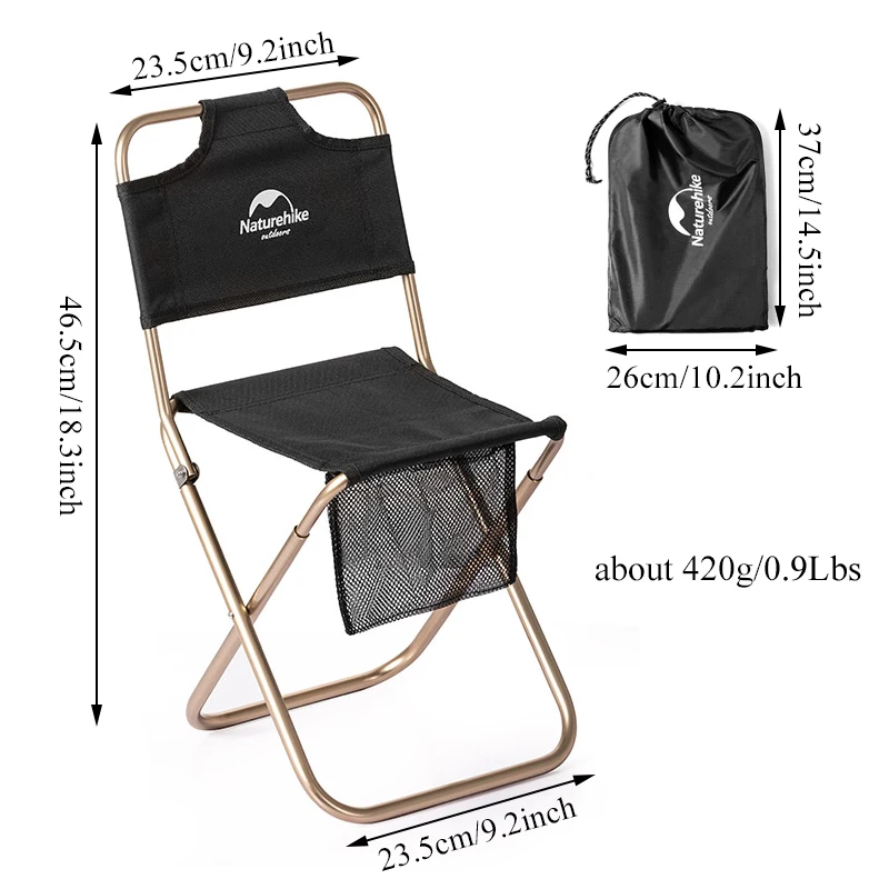 Naturehike Outdoor Beach Chair Ultralight Portable Camping Chairs Folding With Mesh Bag Relax Chair Picnic Hiking Fishing