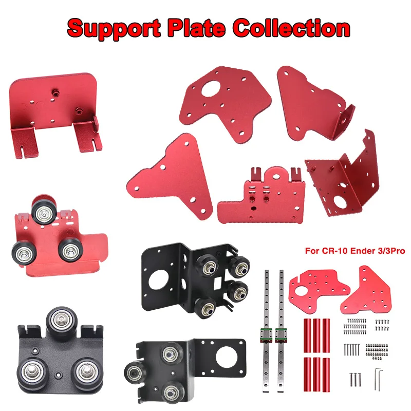 Front/Back 2.5/3.0mm Extruder Support Aluminum Plate X/Z-axis Linear Guide Sliding Kit With Pulley For 3D Printer Ender-3/CR10