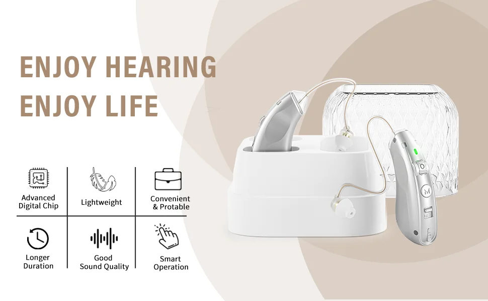 Description Picture 2 of itemRechargeable hearing aids for seniors  with noise reduction ,Digital Hearing Amplifiers for Hearing Loss, with  charging case.