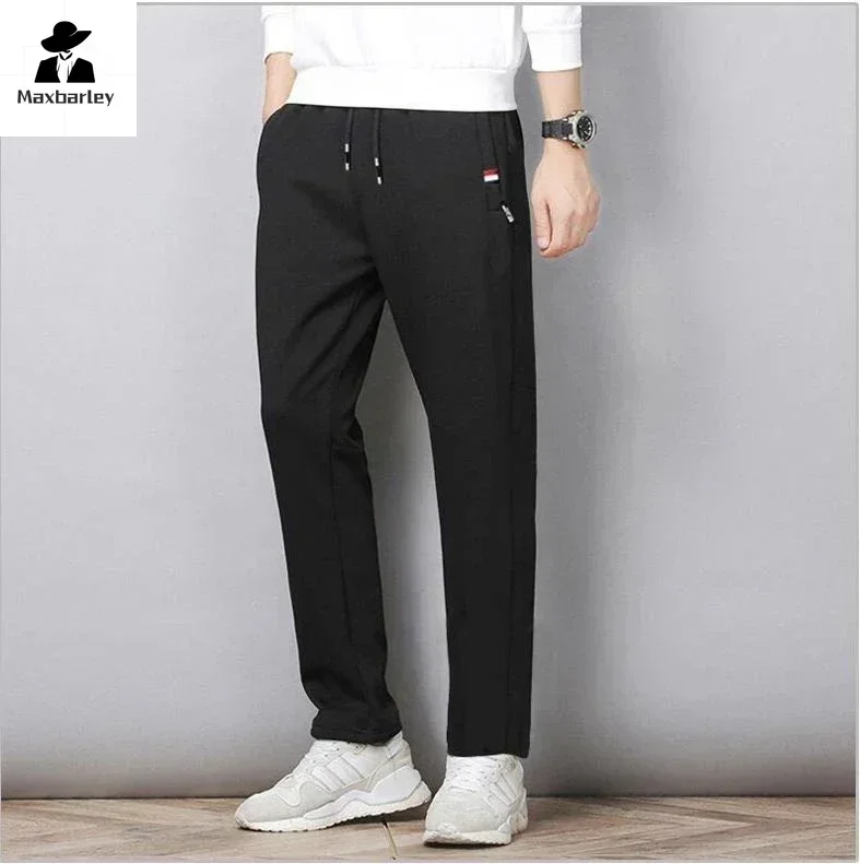 Spring and Autumn Men's Pure Cotton Sport Jogging Trousers Simple Outdoor Middle-aged Hiking Travel Casual