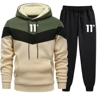 Autumn Winter Daily Men Tracksuit Fashion Hot Sale Hoodie Tricolor Single Sweatshirt and Sweatpant Comfort Casual Sports Quality