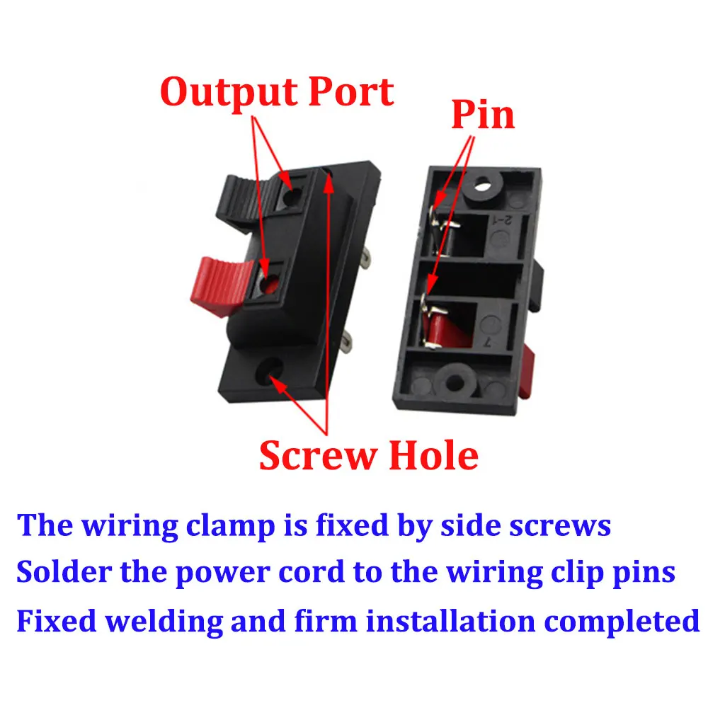 Terminali Altoparlanti A Molla 4 Pezzi - Connettori Per Cavi Speaker, Facili Da Installare, 68x23 Mm - Foto 2