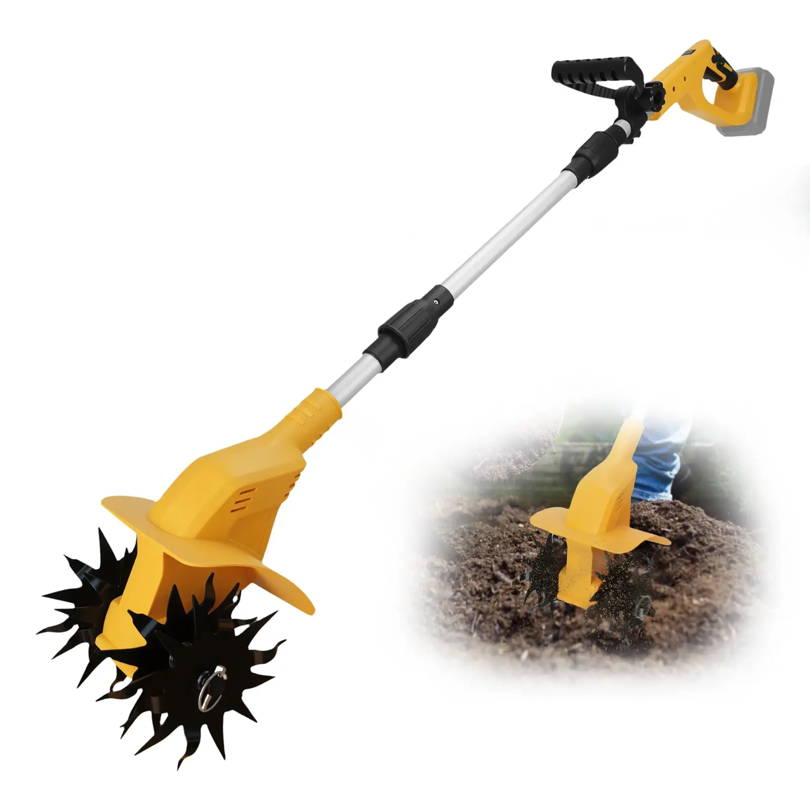 330RPM Garden Cultivator Brushless Cordless Tiller Cultivator for DeWalt 20V Bat