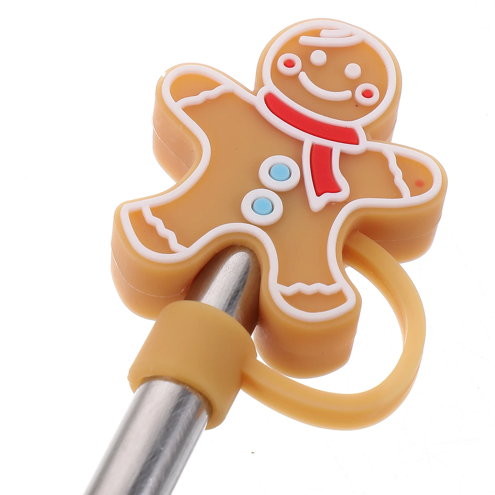 4pcs Creative Christmas Straw Covers For Cup Cute Silicone Shape Drinking Dust Straw Tips Cover Cup Accessories