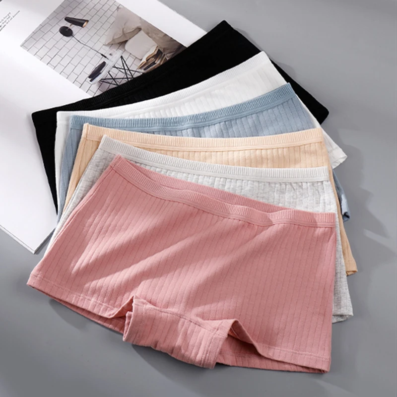 Summer Women Safety Pants Cotton Under Skirt Seamless Underpants Solid Color Plus Size Boxer Shorts Cozy Boxer Women