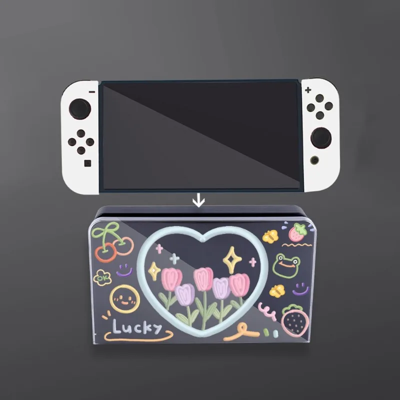 Nintendo Switch와 호환되는 1pc 꽃무늬 케이스