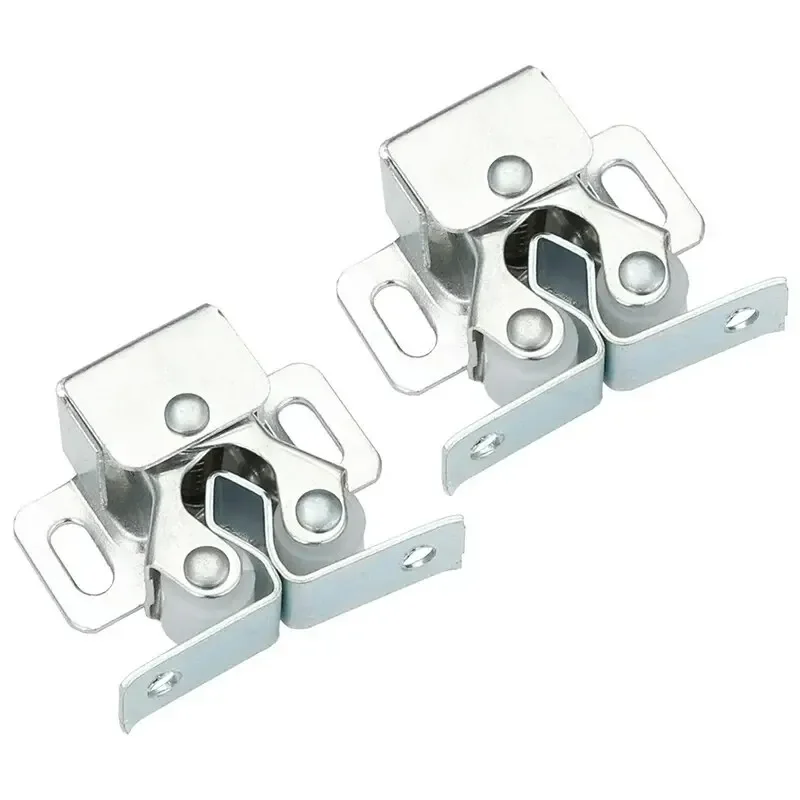 Press Home Wardrobe Door Buckle Touch Bead Magnetic Dual Wheel Spring Fixed Lock Buckle Low Foot Cabinet Door