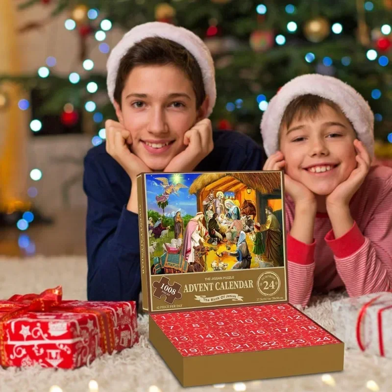Christmas Jigsaw Puzzles Advent Calendar Surprise Countdown Theme Festival Advent Calendar Festival Party Favor For Gifts 2025