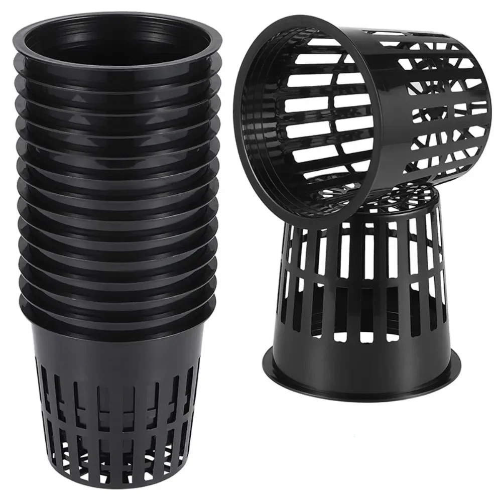 Black 3 Inch Nursery Pots Wide Lip Hydroponics Cups Colonization Mesh Pot Soilless Net Basket Gardening Accessories 1pc