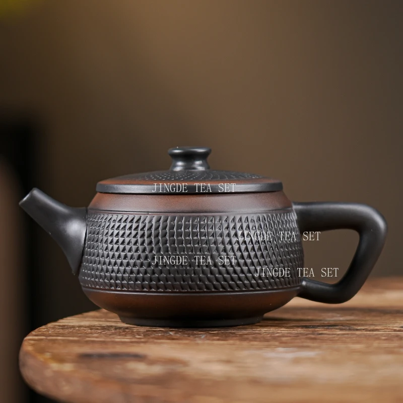 280ml Purple Pottery Jumping Knife Hanwa Pot Large Capacity Kung Fu Tea Set Household Chinese Purple Clay Teapot Single Tea Pot