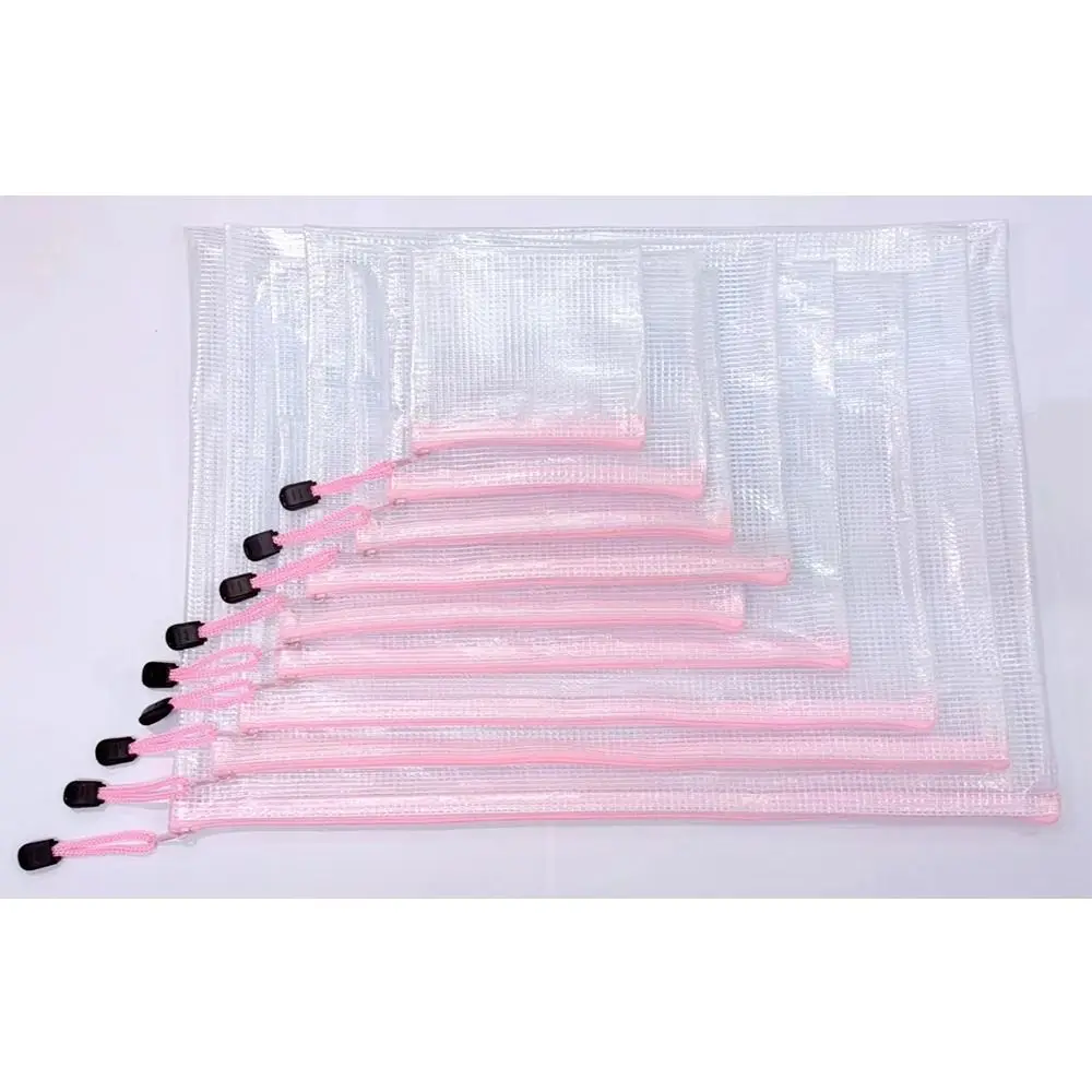 방수 플라스틱 문서 파우치 파일 정리함 대용량 보관 폴더, A3, A4, A5, A6 메쉬 지퍼 파우치, 여행 보관용