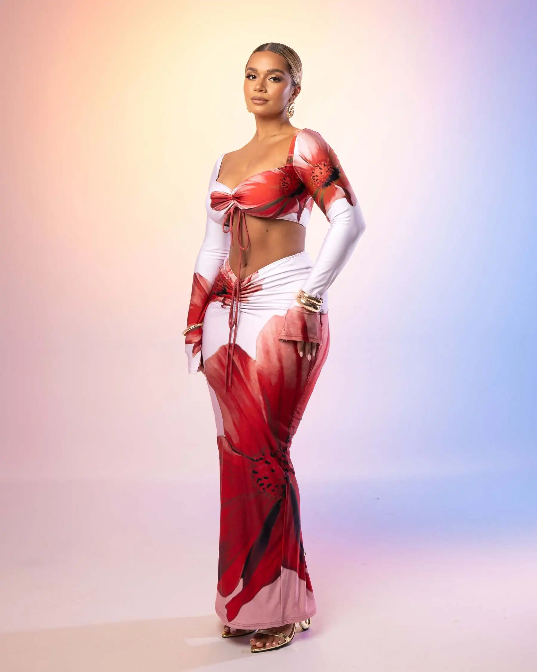 "_GRACES"_ Maxi Skirt - Red White.jpg