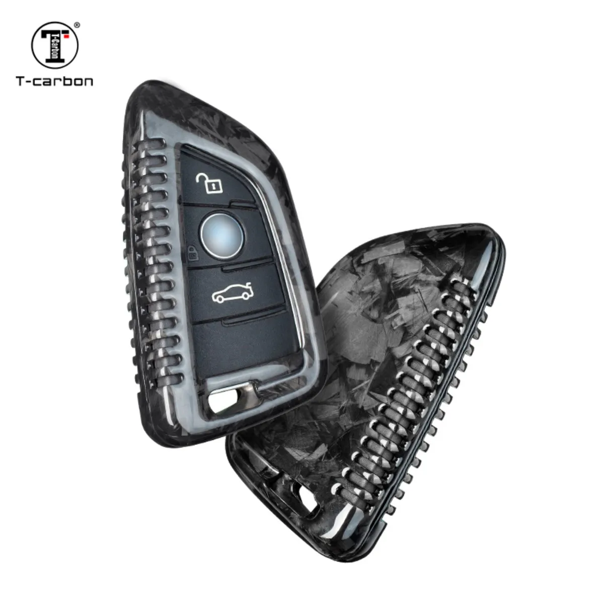 T-탄소 섬유 자동차 키 케이스 커버, BMW F20, G20, G30, X1, G05, X6, X7 에 적합, 쉘 열쇠 고리, 자동차 인테리어 액세서리