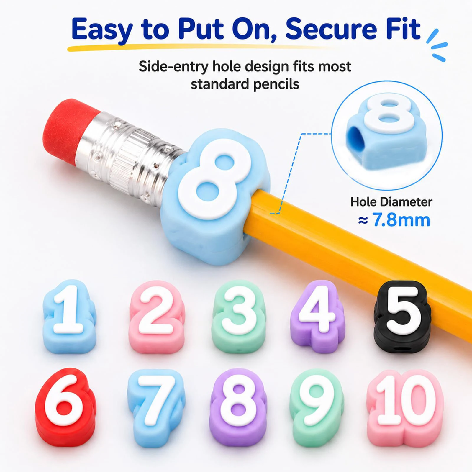 Etichette Numerate Fai-da-Te per Matite, Numeri da 1 a 20/30/50, Riutilizzabili per Aula, Etichette per Matite per Insegnanti, Accessori per Scrivania di Scuola e Ufficio - immagine 4