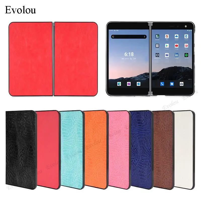 Custodia In Pelle Color Caramella Pu Per Microsoft Surface Duo 2 Custodie Custodia Rigida Con Motivo A Coccodrillo Vintage Per Microsoft Surface Duo 2