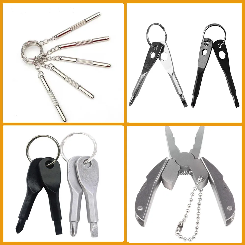 Key buckle Portable Multitool Pliers Knife Keychain Screwdriver Mini