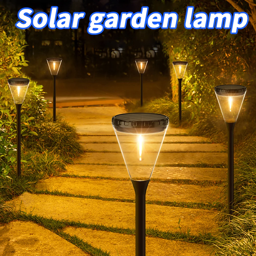 

Outdoor Solar Garden Path Lights IP65 Waterproof 2 Levels Brightness Auto On/Off Solar Powered Lawn Lamps For Yard Garden