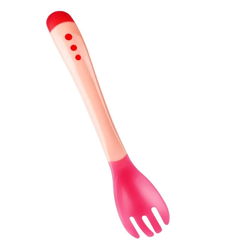 Baby Cutlery Baby Temperature Sensing Spoons Child Infant Feeding Spoon Fork Utensils for Toddler Kids Flatware Heat Sensitive Tableware silicone feeding spoon silicone cutlery set learning spoons fork spoon set baby cutlery