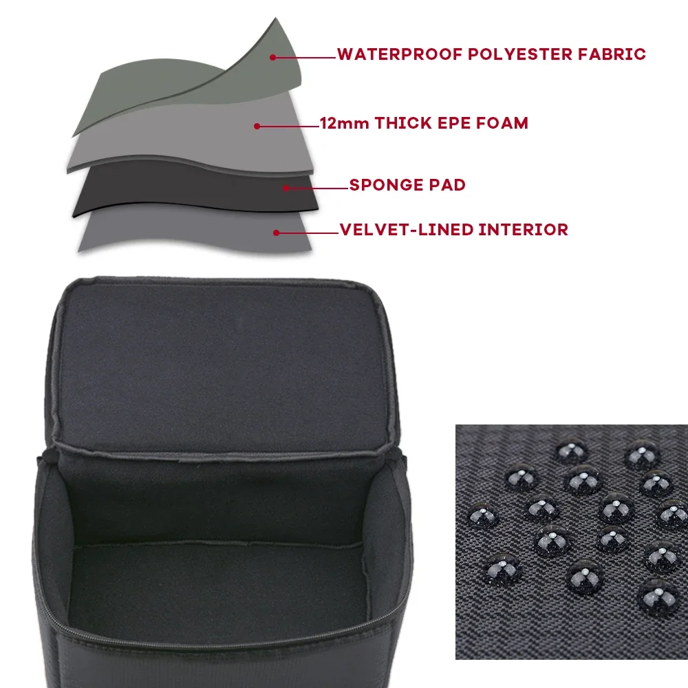 Gear Protection Carrying Case Zipper Closure Shockproof Equipment Storage Bag Interior Flexible Padded Dividers for DSLR Lens camera accessories