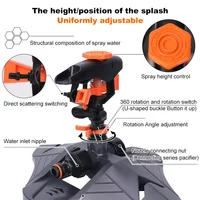 Automatic Garden Watering Lawn Sprinklers 360° Rotation Irrigation Watering System with Nozzle Grass Plant for Farm Outdoor Yard 6