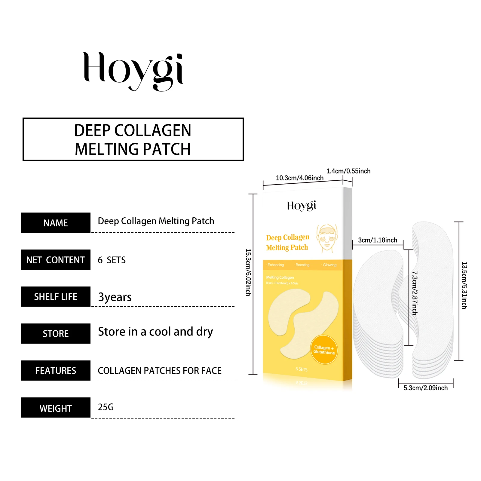 Collagen Protein Soluble Patches For Forehead And Eye Firming_voghion.com