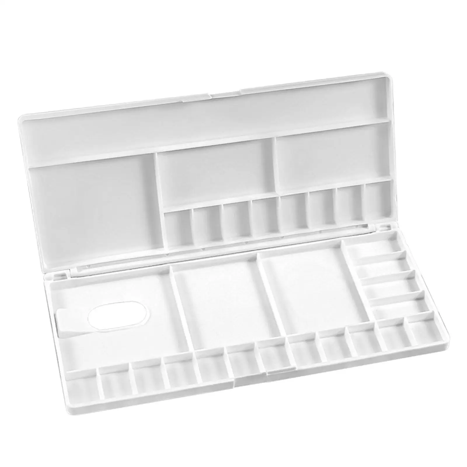 

Watercolor Palette Paint Box with Lid 24 Wells with Finger Hole Empty Paint Pallet Tray for Acrylic Painting Supplies Beginner