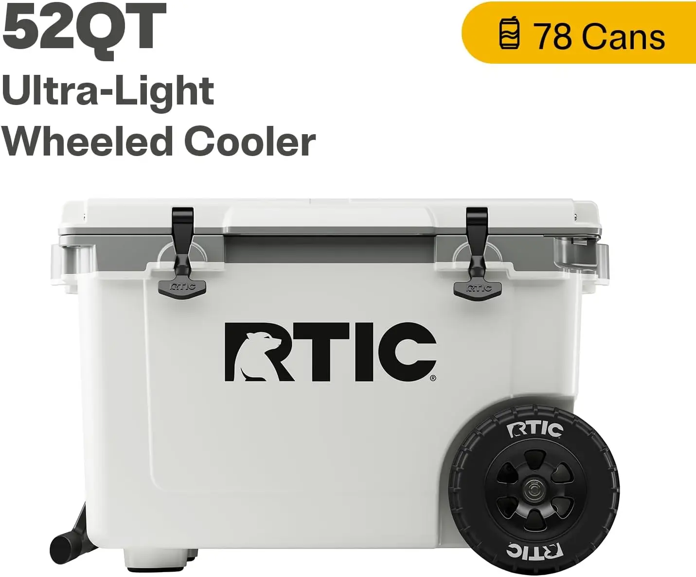 Rtic Coolers Wheeled Cooler,72 Qt Ultra-Light Hard Insulated