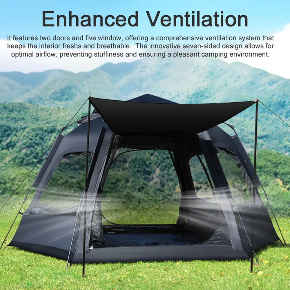 Tienda 4 Estaciones Impermeable Tienda De Campaña Automática Instantánea Para 2-3 Personas, 4 Estaciones, Resistente Agua/viento, Doble Capa - Incluye Bolsa Y Estacas Carpa Camping