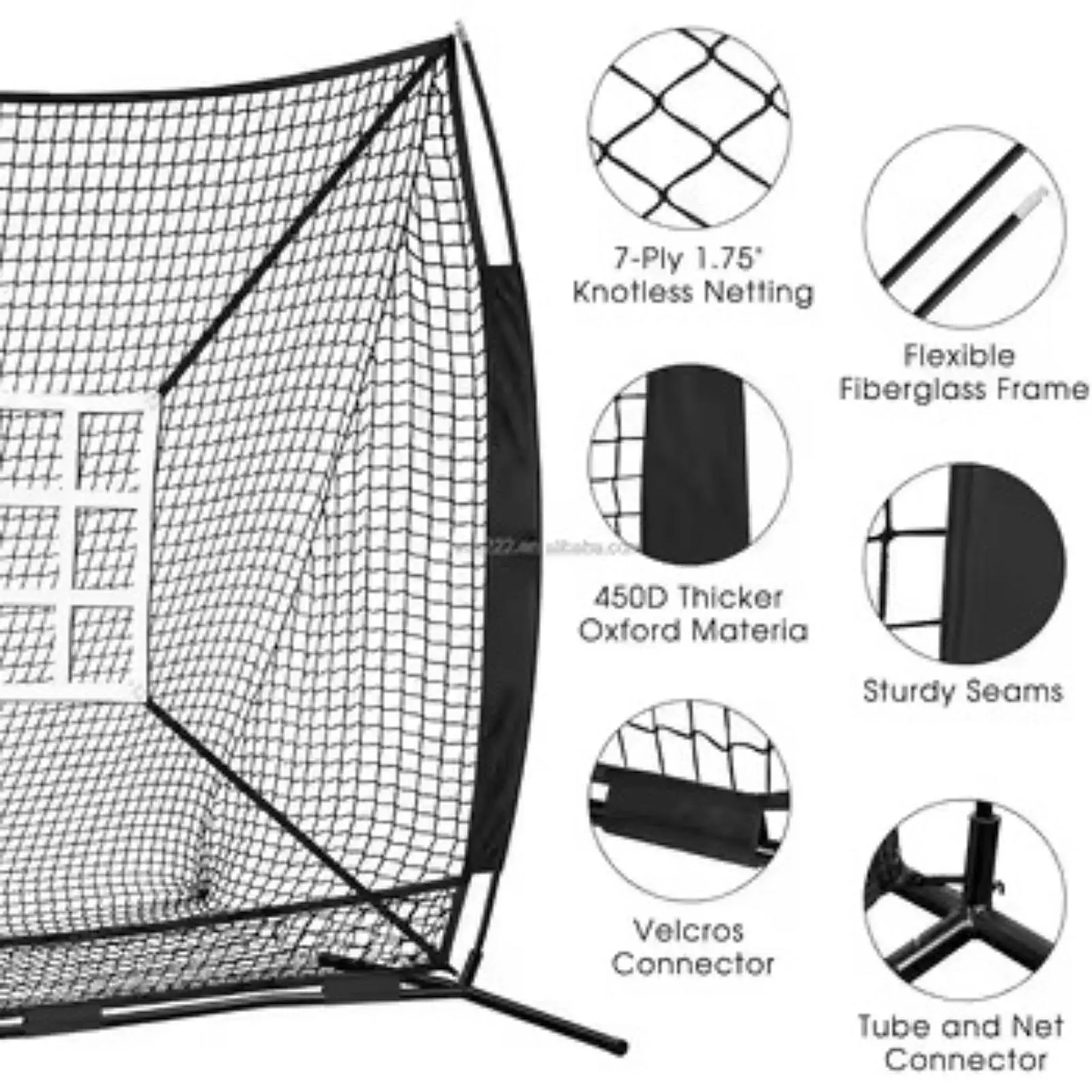 Baseball Softball Net 7x7 Ft Lightweight with Strike Zone, Tee, Baseball Softball Net 7x7 Ft Lightweight with Strike Zone, Tee,