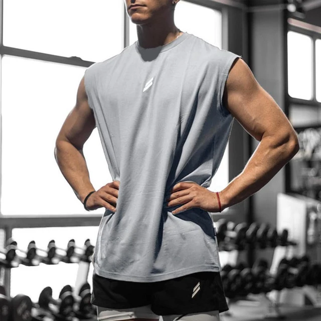 NEW Summer Fitness Sports Tank Top Men Breathable Loose Mesh Training Sleeveless T-shirt Quick Drying Vest Male Fitness Clothing 5